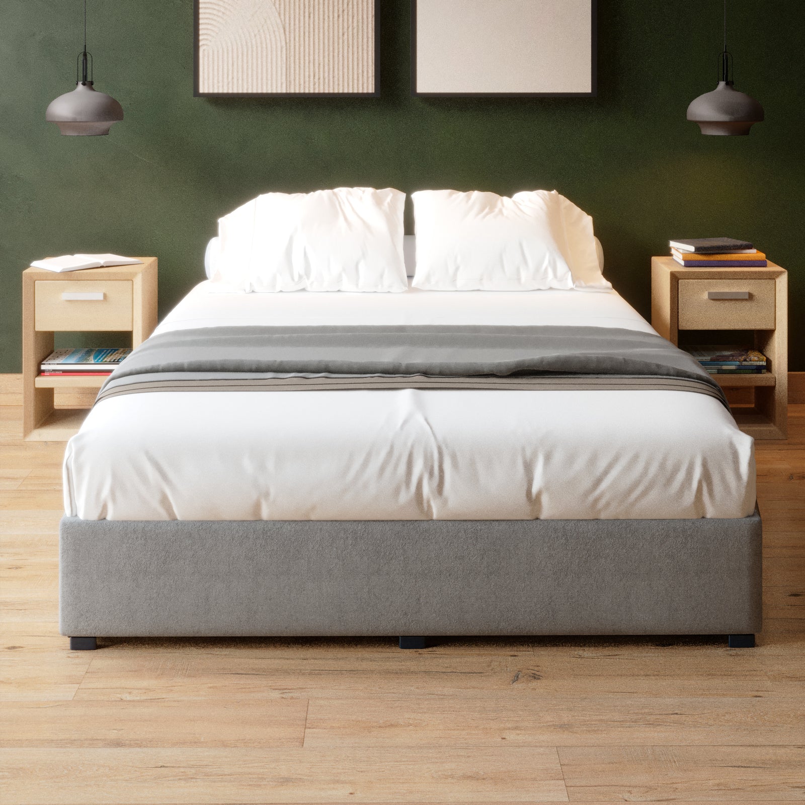 Base de Cama Roma Lino Gris