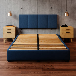 Cama Armable Napoles Lino Azul