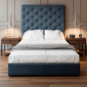 Cama Armable Quintana Lino Azul