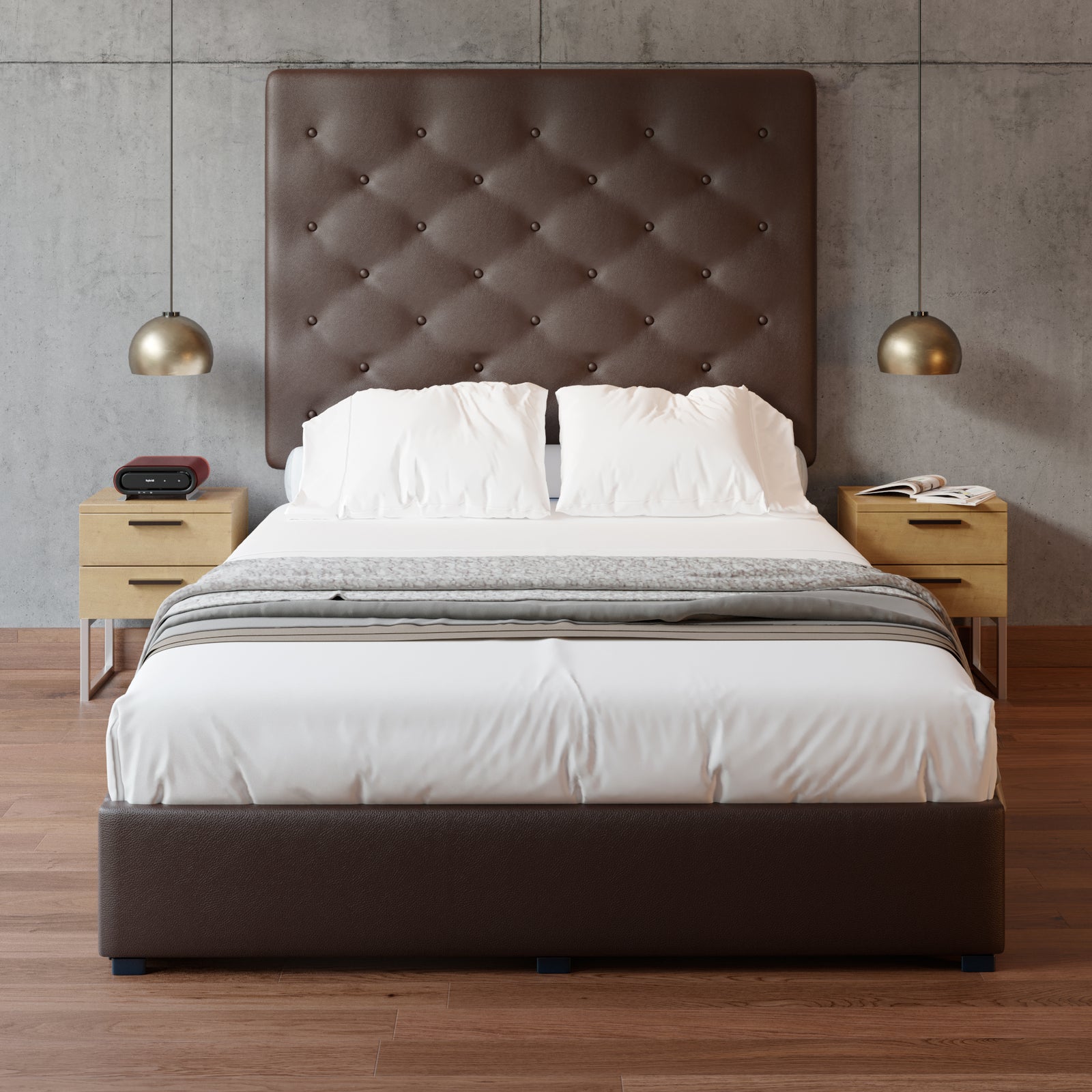 Cama Armable Quintana Vinil Chocolate