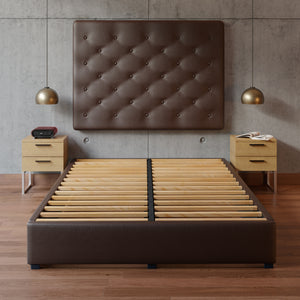 Cama Armable Quintana Vinil Chocolate