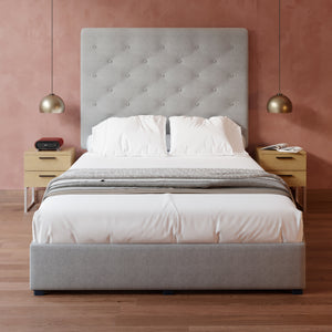 Cama Armable Quintana Lino Gris