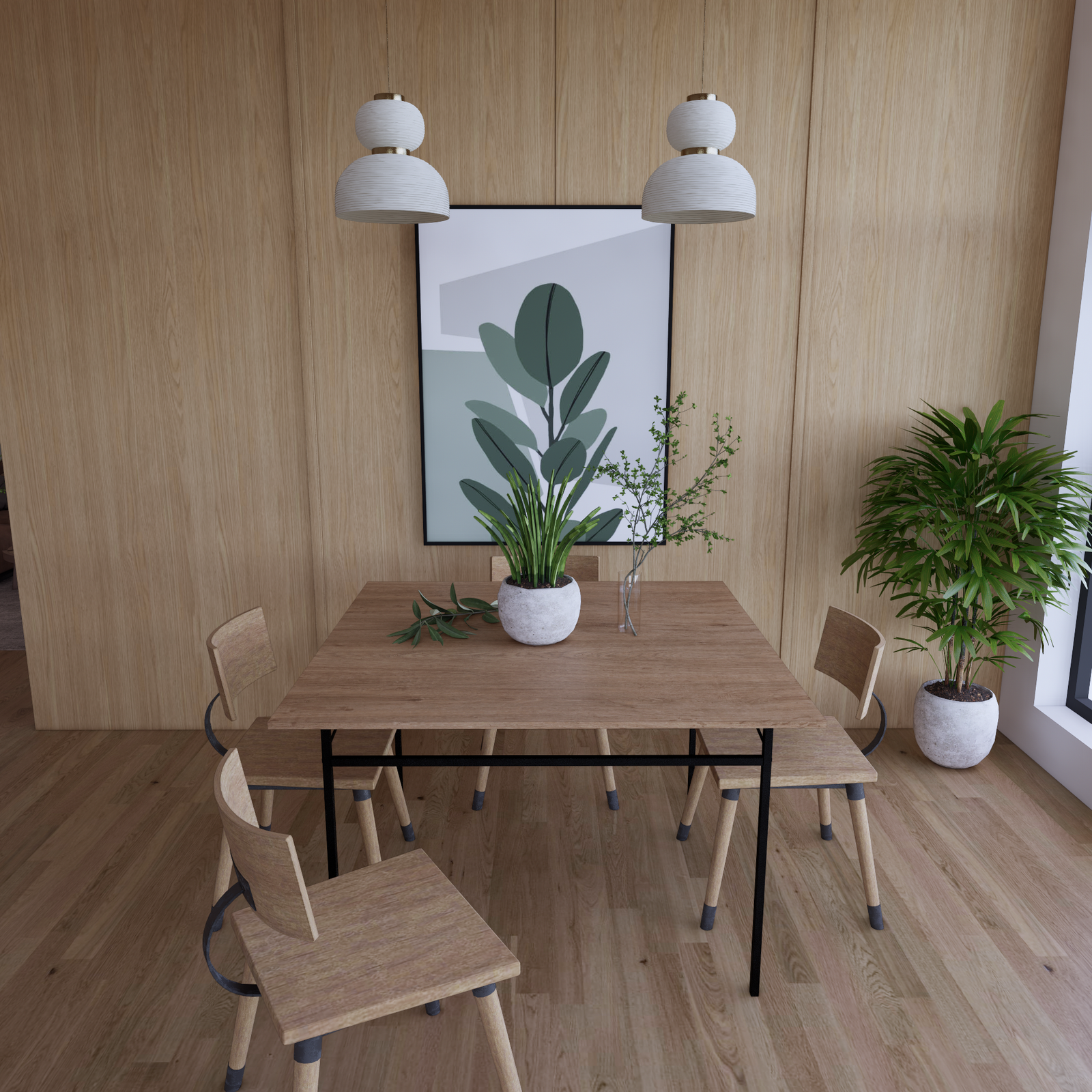 Antecomedor Comedor Mesa AMELI Metal y Madera