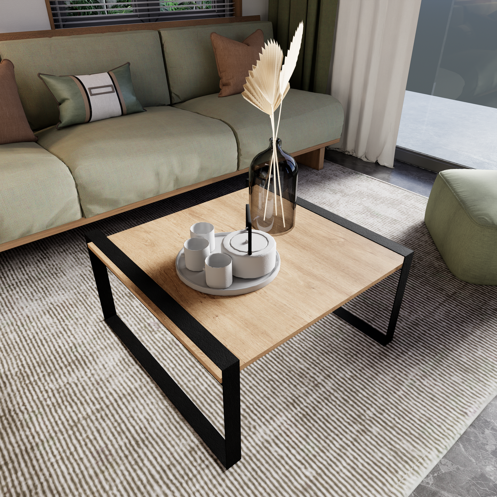 Mesa de Centro para Sala ECO Metal y Madera