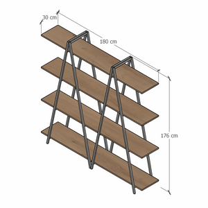 Librero ZEN Metal y Madera Extra Grande