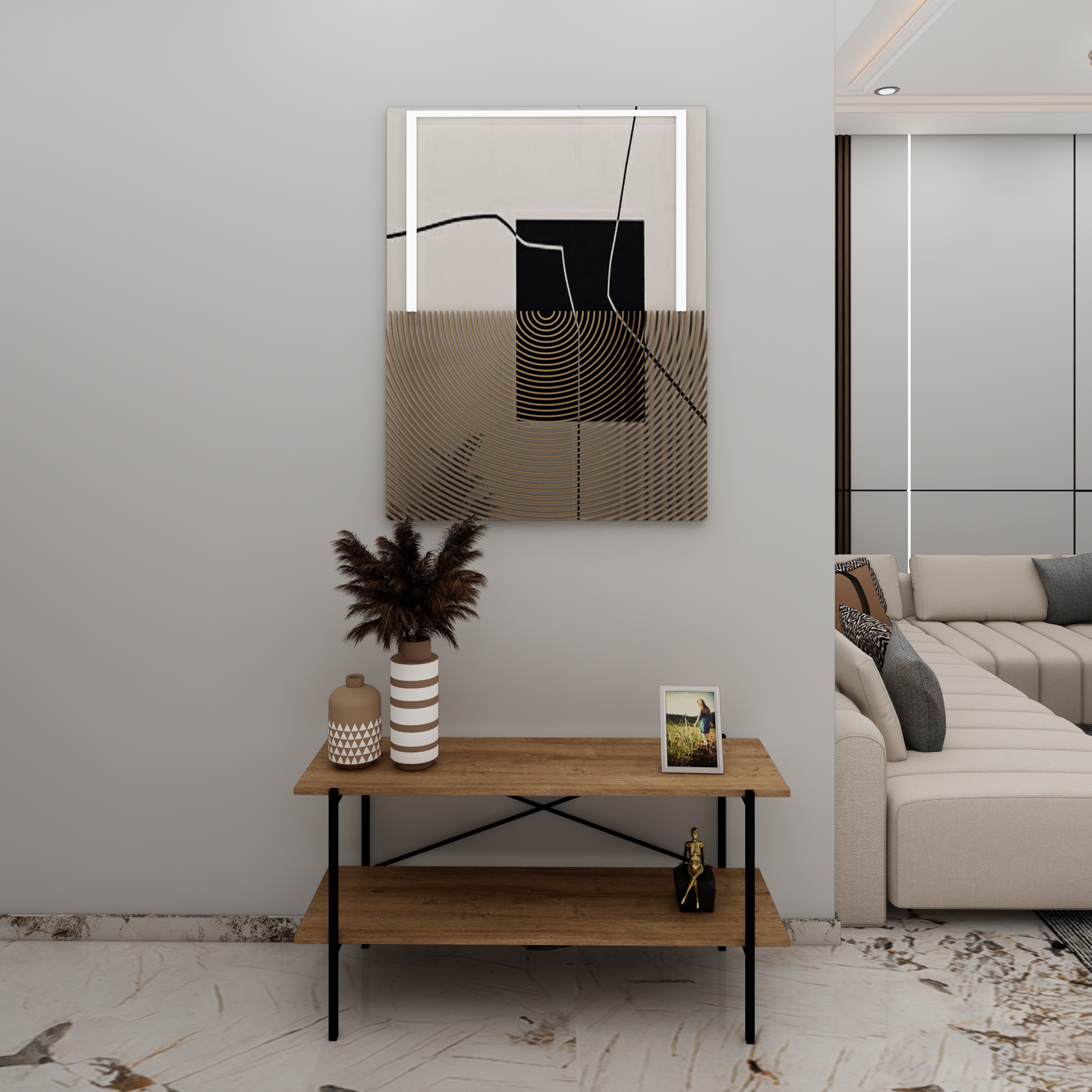 Mueble TV/Credenza ECO Metal y Madera