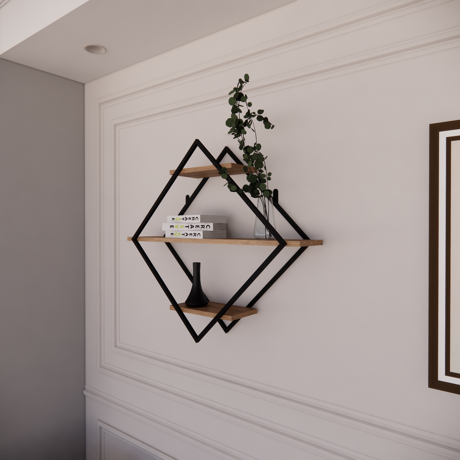 Repisa Librero ROMBO Metal y Madera