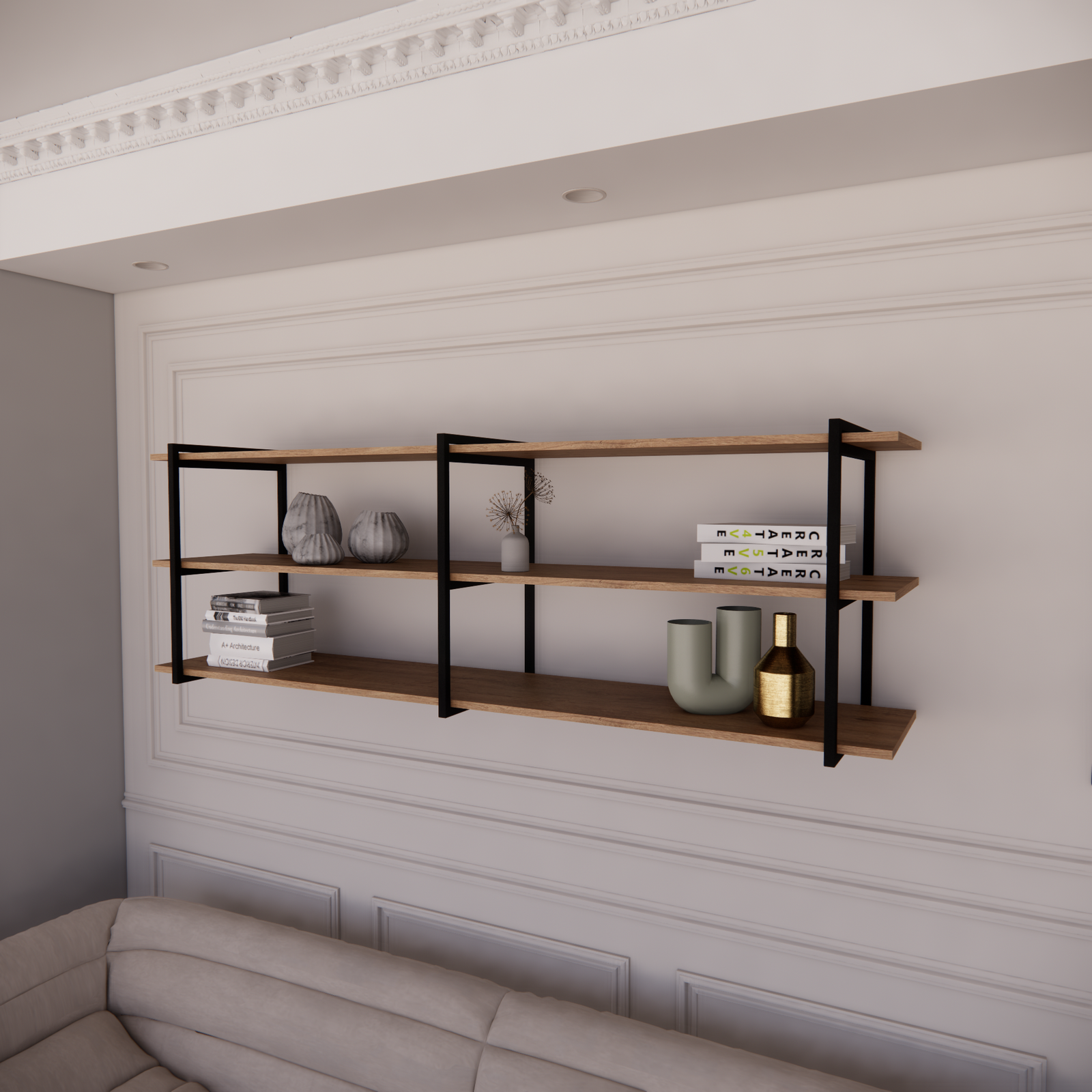 Repisa Librero Colgable Extra Grande UGE Metal y Madera: