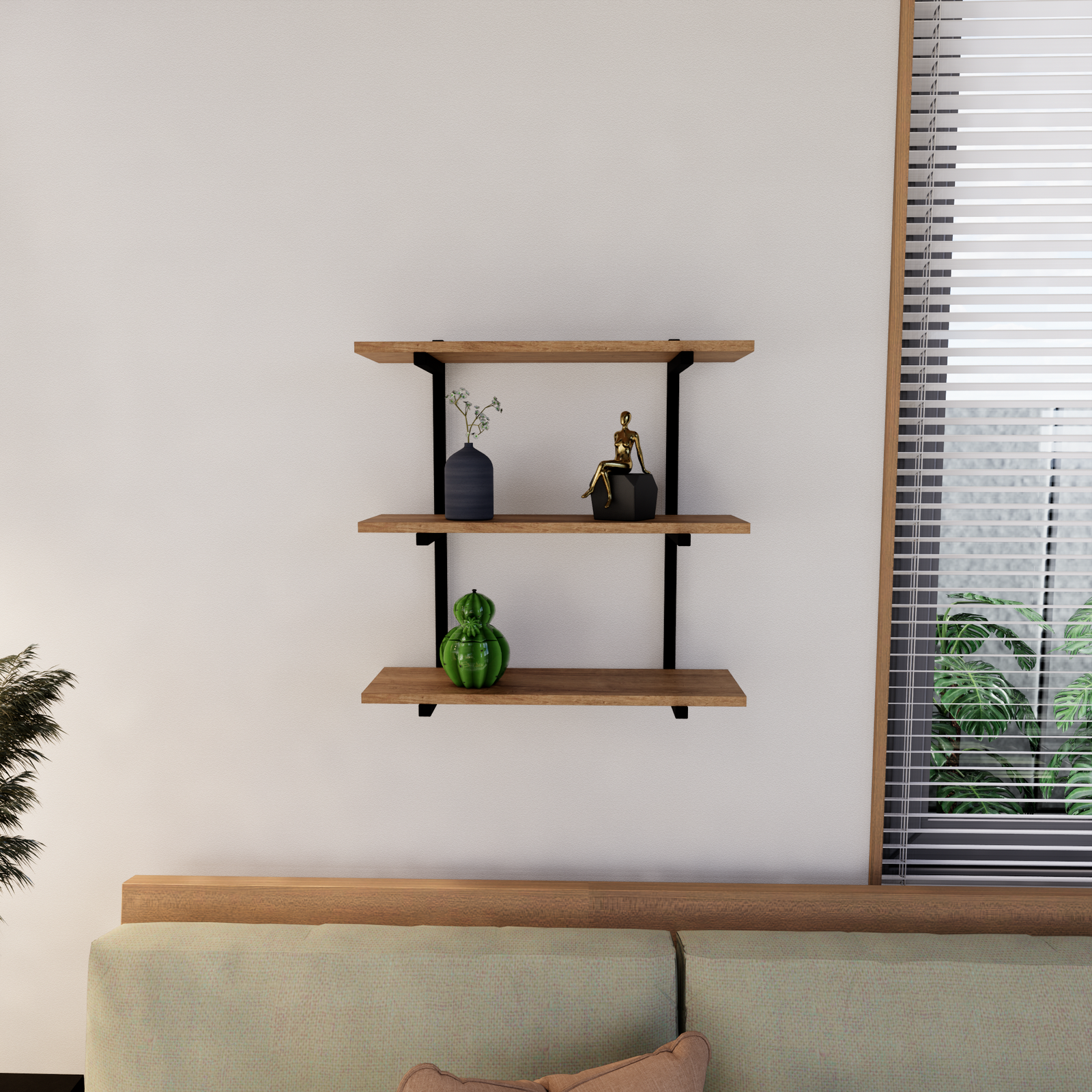 Repisa/Librero POSITANO Metal y Madera