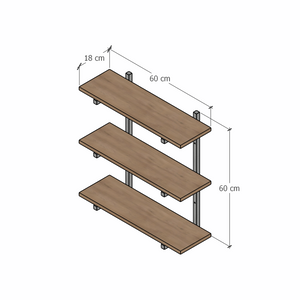 Repisa/Librero POSITANO Metal y Madera