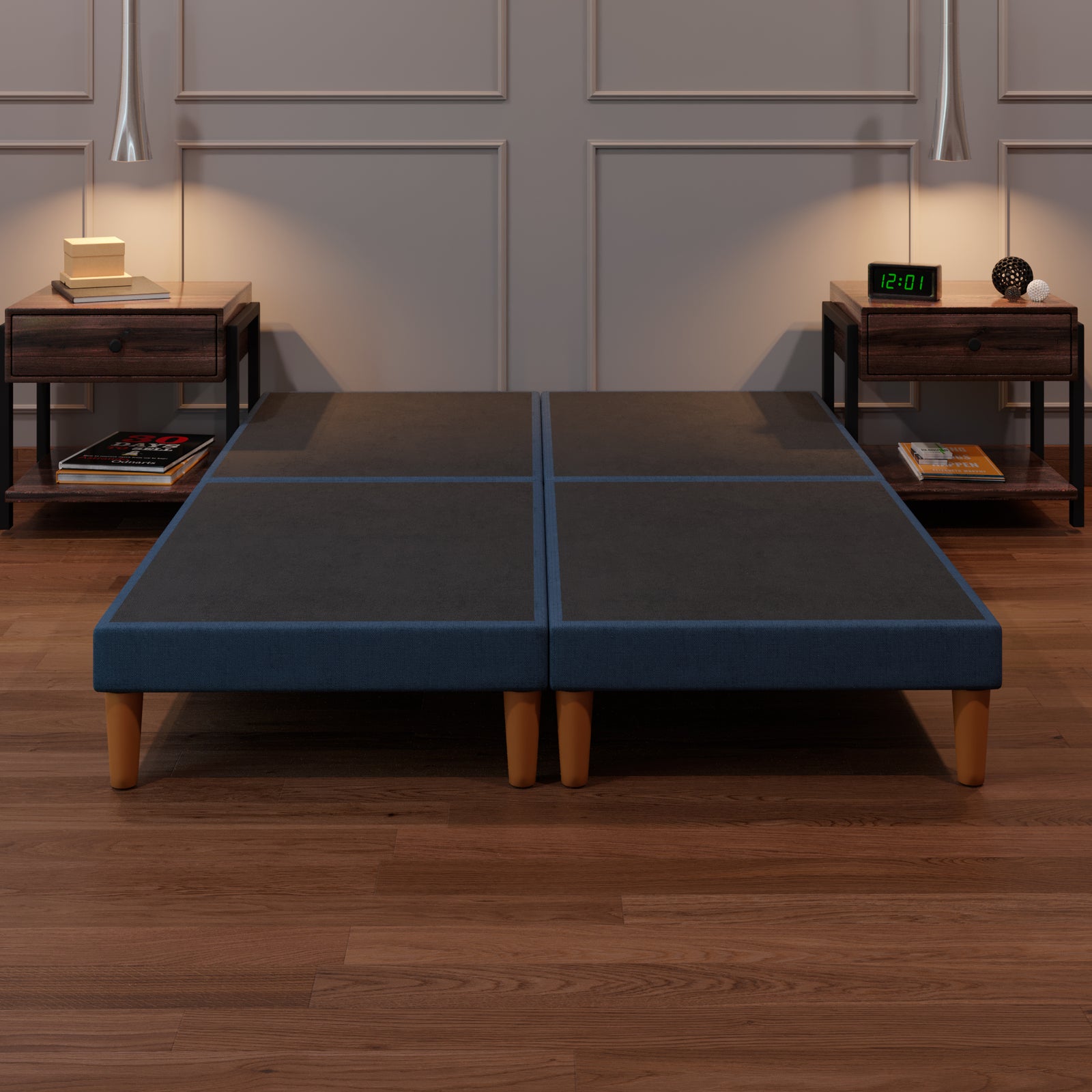 Base de Cama Praga Lino Azul