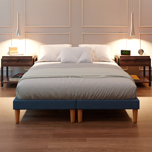 Base de Cama Praga Lino Azul