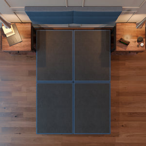 Cama Modular Cairo Lino Azul