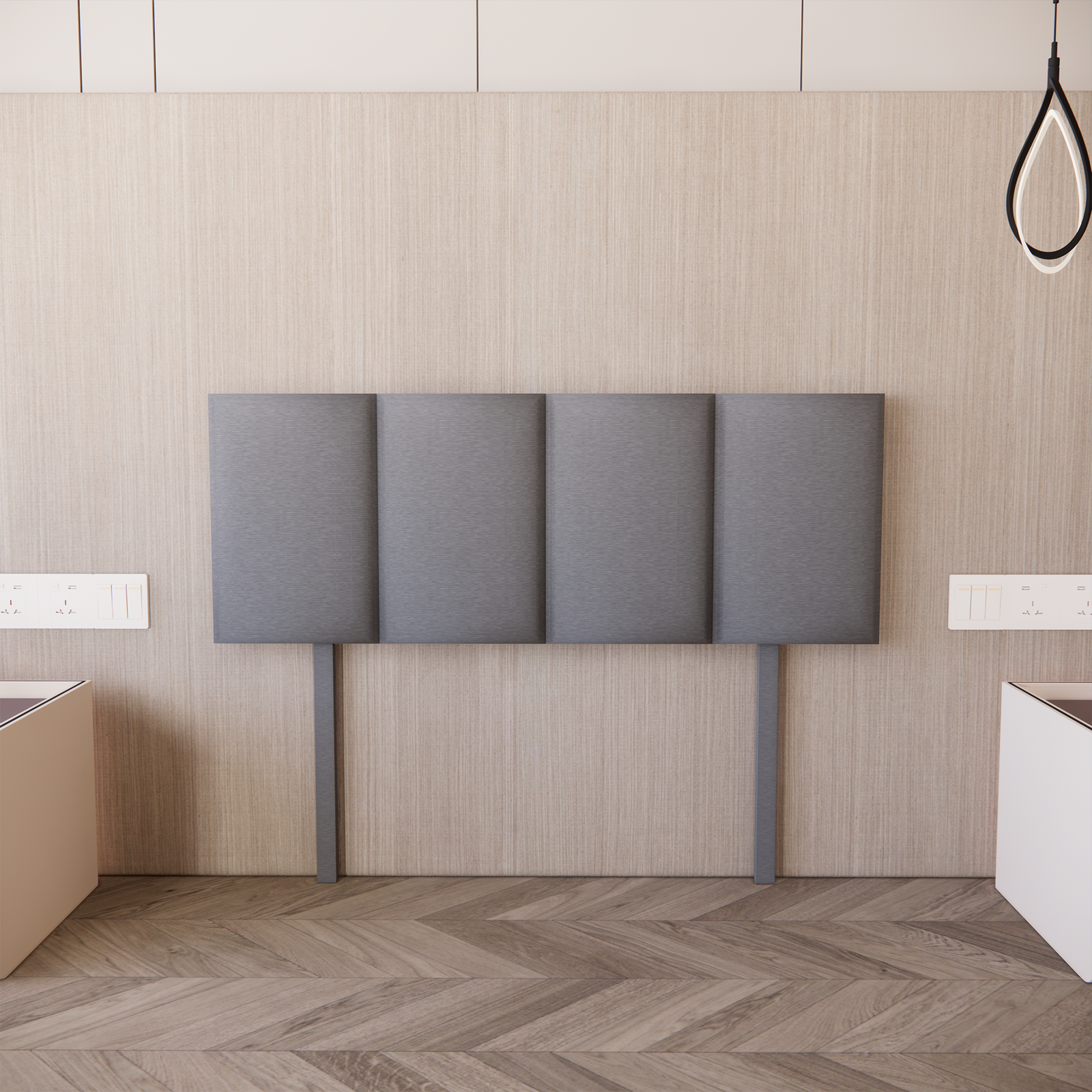 Cabecera para Base de Cama Napoles Lino Gris