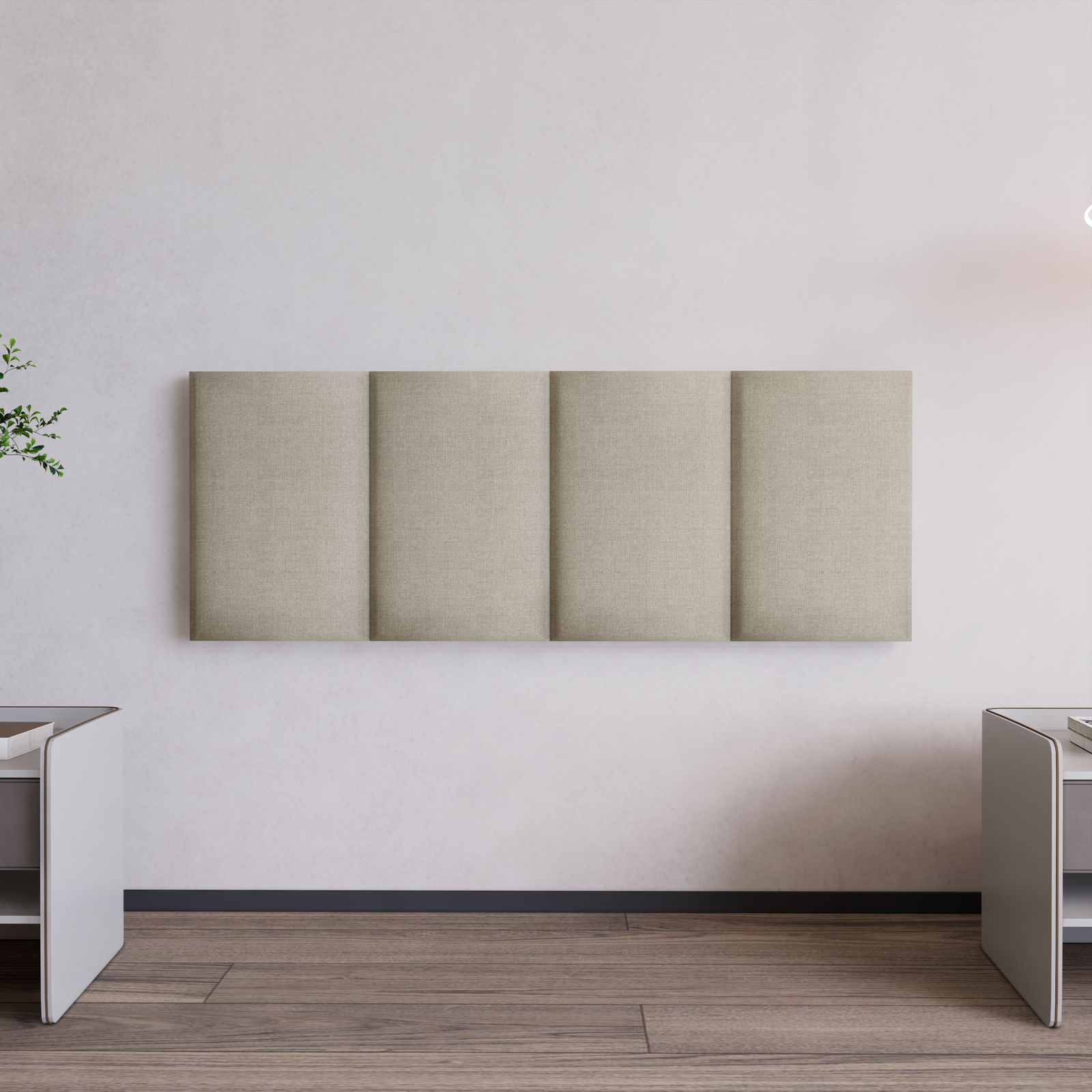 Cabecera para Base de Cama Napoles Empotrable Lino Beige