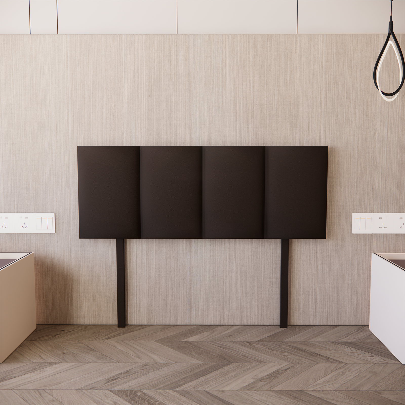 Cabecera para Base de Cama Napoles Vinil Chocolate