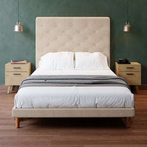 Cama Tradicional Quintana Lino Beige