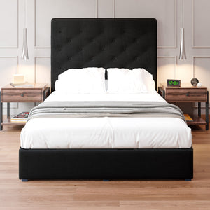 Cama Armable Quintana Lino Negro