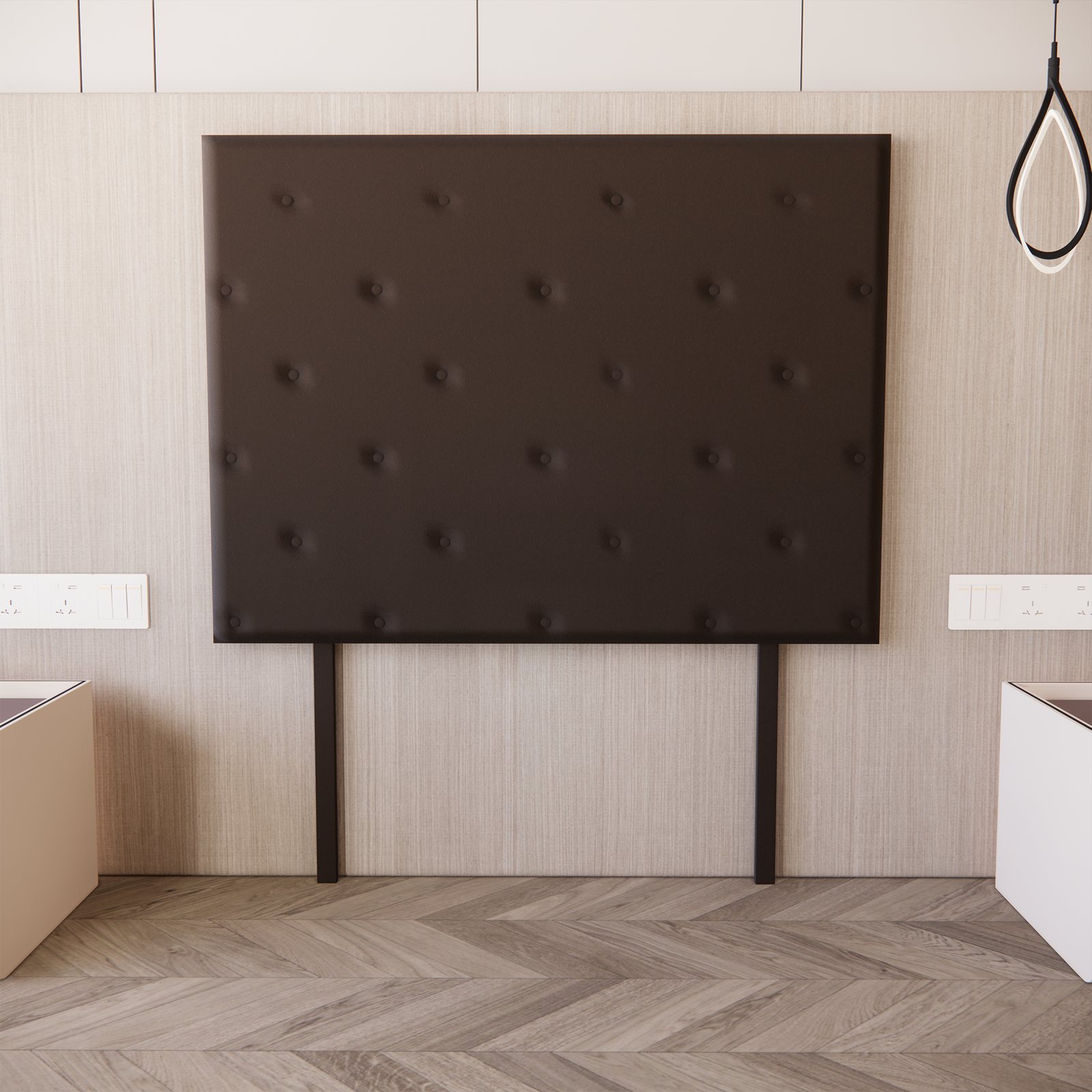 Cabecera para Base de Cama Quintana Vinil Chocolate