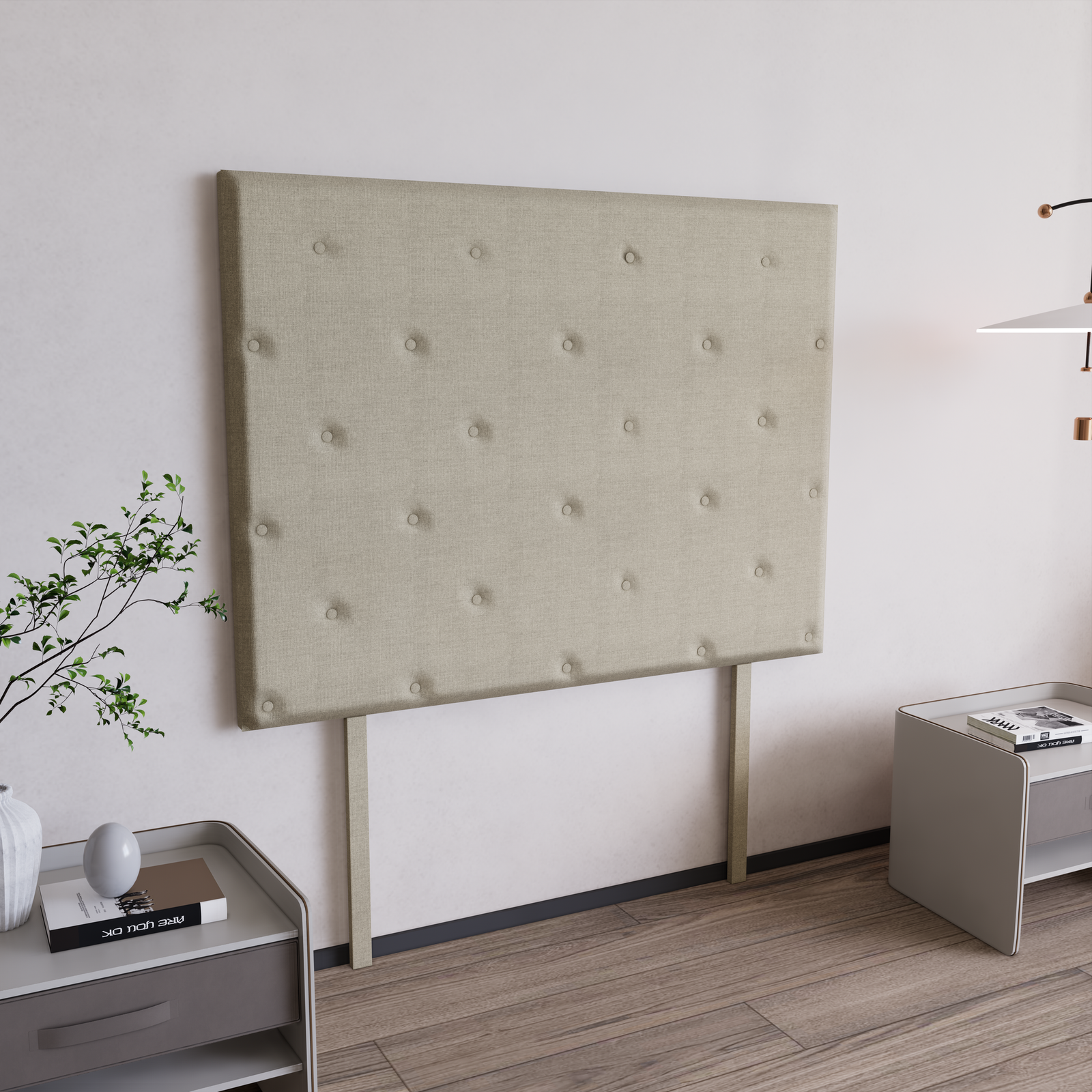 Cabecera para Base de Cama Quintana Lino Beige