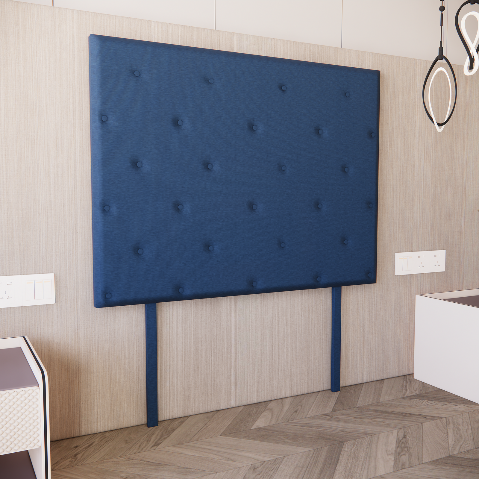 Cabecera para Base de Cama Quintana Lino Azul