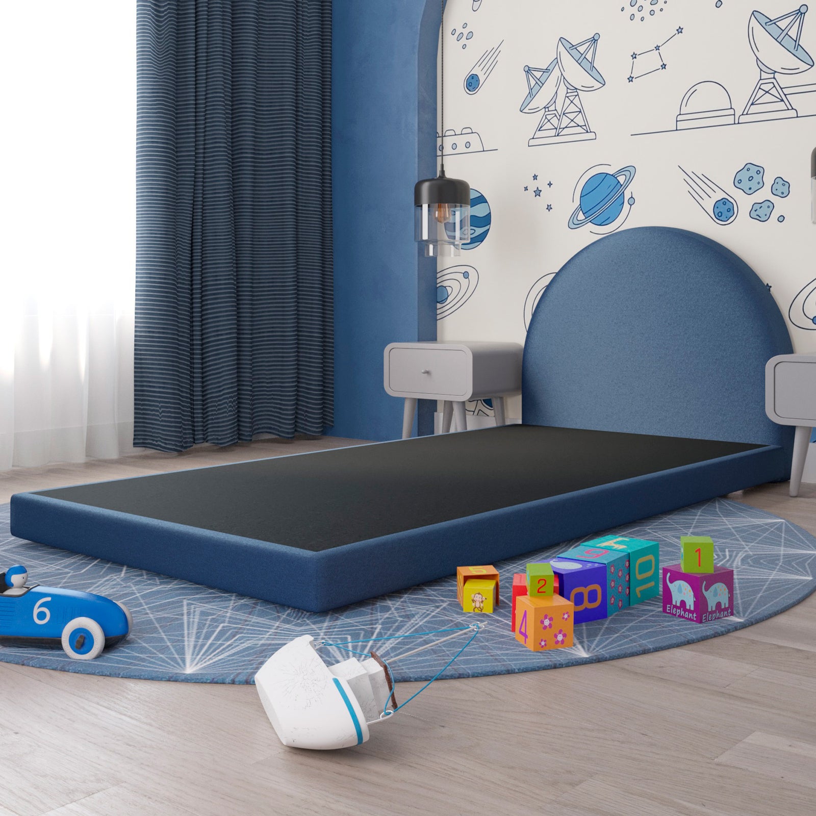 Cama Infantil Luma Terciopelo Azul