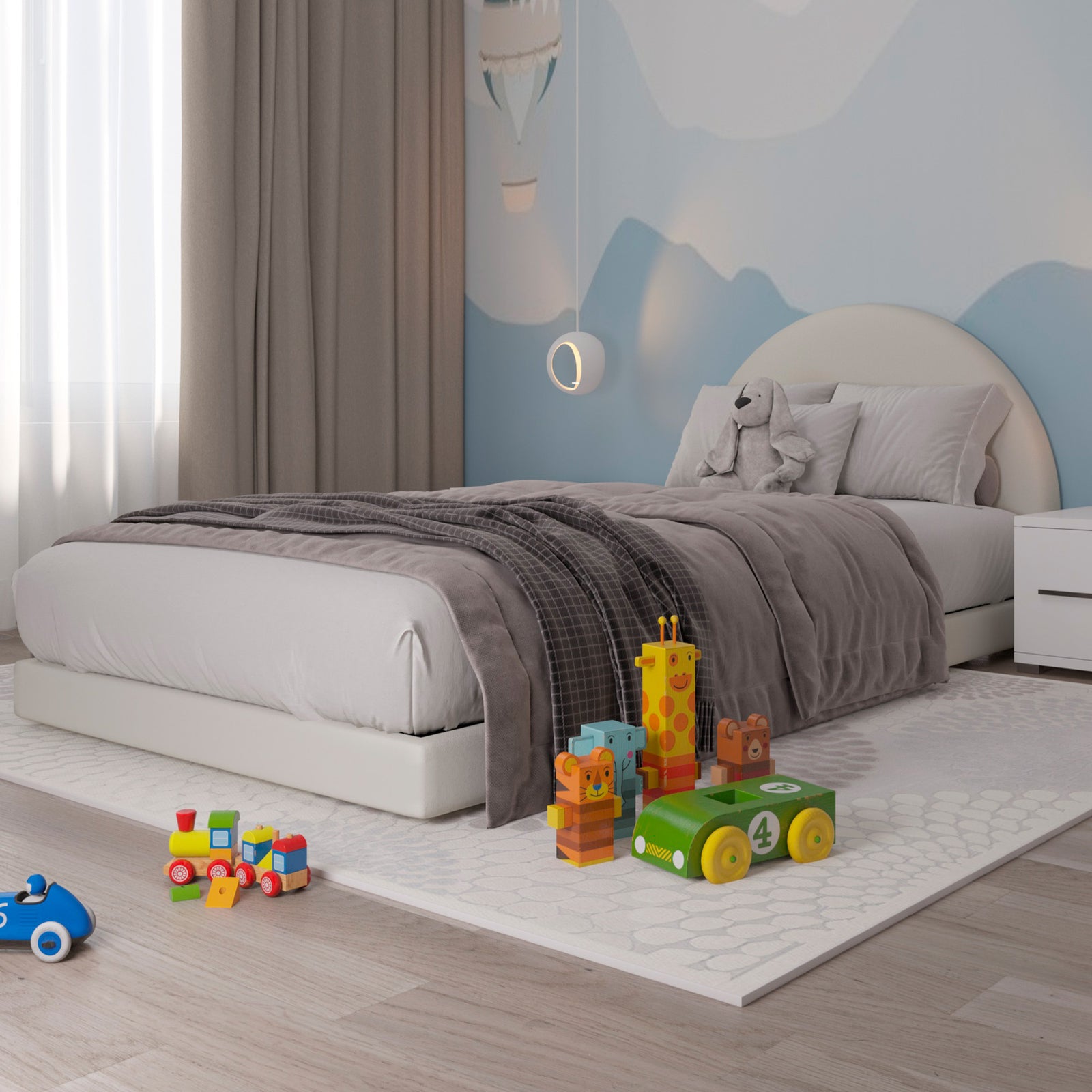 Cama Infantil Luma Terciopelo Beige