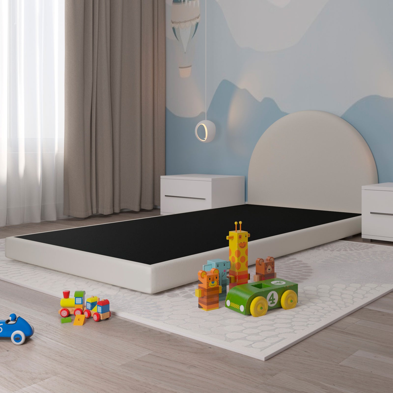 Cama Infantil Luma Terciopelo Beige