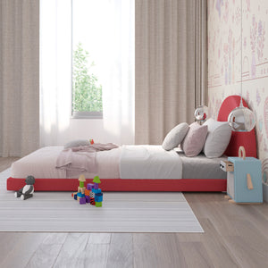 Cama Infantil Luma Terciopelo Rojo