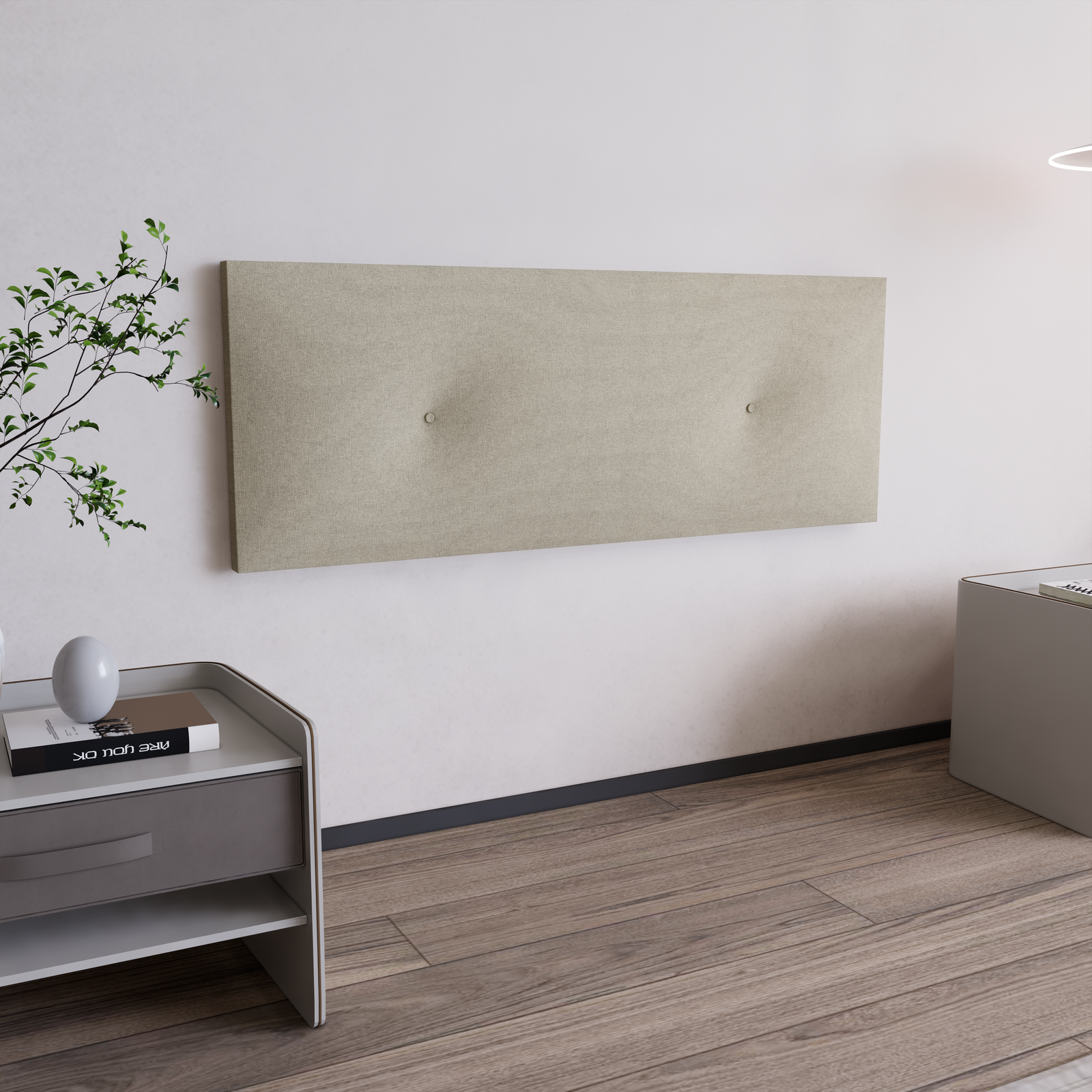 Cabecera para Base de Cama Urban Empotrable Lino Beige