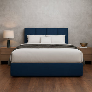 Cama Armable Napoles Lino Azul