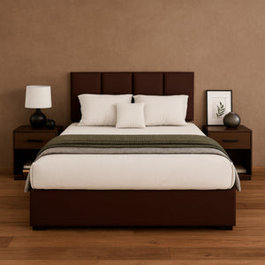 Cama Armable Napoles Vinil Chocolate
